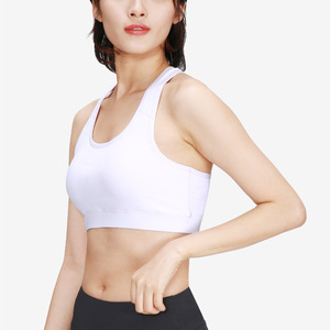 เสื้อชั้นในกีฬาผู้หญิงแบบไร้ตะเข็บ คอกลม รองรับปานกลาง ทรง Racerback สำหรับโยคะและฟิตเนส ระบายอากาศได้ดี สีพื้น ผลิตจากผ้าสแปนเด็กซ์และโพลีเอสเตอร์ - Product Image 2