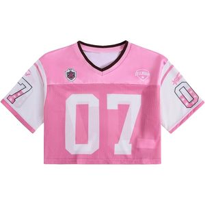 Women V Neck <b>Mesh</b> <b>Crop</b> <b>Top</b> Short Sleeve Loose Fit Black 98 Number Print Sporty T-Shirt Breathable All Seasons - Product Image 4
