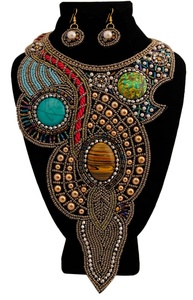 อินเดียงานฝีมือปักแอฟริกันแฟชั่นสร้อยคอเครื่องประดับแฟชั่นที่เรียบง่ายเครื่องประดับสร้อยคอราคาขายส่งจากอินเดีย - Product Image 6