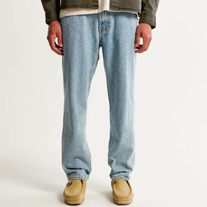 Jeans en denim unisexe OEM personnalisés, déchirés, style streetwear décontracté, vêtements de travail, écologiques, respirants, coupe droite, confortables - Product Image 4