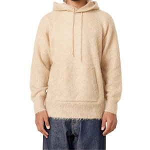 Sudadera con Capucha de Mohair Personalizada 2026, Tejido Jacquard con Hombros Caídos, Suéteres de Lana Afelpada para Hombre - Product Image 1