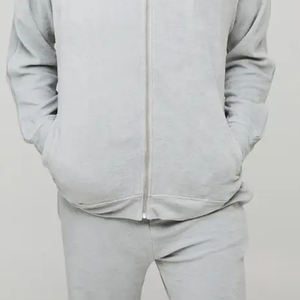 ชุดวอร์มผู้ชายคอตั้งผ้าฟลีซเนื้อนุ่มลำลองสองชิ้น / ชุดวอร์มผู้ชายคอตั้งผ้าฟลีซอุ่นๆ สำหรับฤดูหนาว เสื้อและกางเกงขายาว รุ่น 2026 - Product Image 6