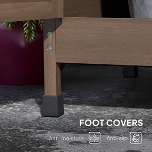 Panca da Giardino/Patio in Legno Marrone Scuro con Vano Portaoggetti, Lavello e Rubinetto - Product Image 6