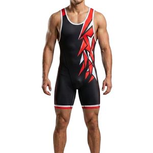 High Elastic Contrast Color Side Panels Wrestling Uniform Quick Dry <b>Weightlifting</b> <b>Singlet</b> Polyester Sublimated Uniforms - Product Image 5