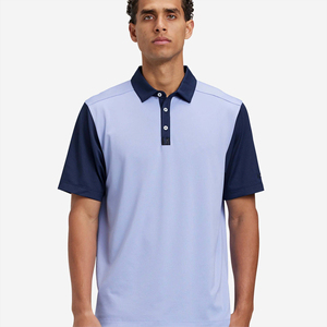Men's Short Sleeve Color Blocked <b>Polo</b> <b>Shirt</b> Cotton Oxford Fabric Regular Fit Casual Style Solid Design Breathable Woven Material - Product Image 1