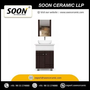 Domus Collection Classic Design Rectangle Wall-Mounted Ceramic Basin Bathroom <b>Vanity</b> <b>Table</b> Mirror Included PVC Material Water - Product Image 2