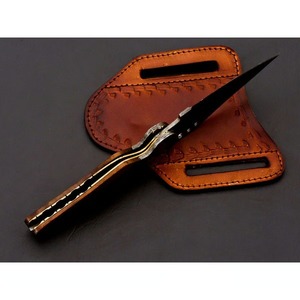 Cuchillo Plegable Utilitario de Acero de Damasco Hecho a Mano con Punta Caída, Mango de Madera Personalizable, OEM, para Caza, Regalo de Aniversario de Bodas - Product Image 5