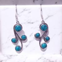 Boucles d'oreilles en argent sterling 925 avec turquoise et pierre de lune, design incroyable, prix de gros, bijoux en argent