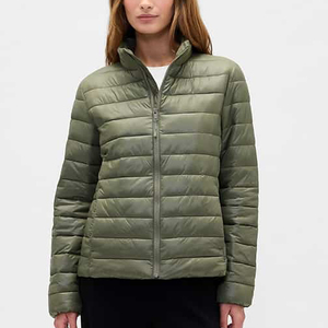 Blouson Bomber Matelassé Zippé à Capuche pour Femme Grande Taille, Haute Qualité, Respirant, Léger, Personnalisé, Style Vintage Délavé - Product Image 1