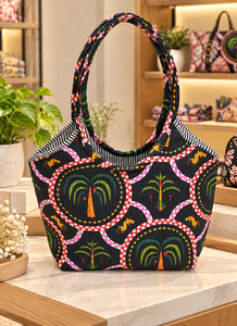 Sac fourre-tout en coton pour femme, design tendance, grande capacité, deux poches intérieures, léger et pratique, avec porte-bouteille - Product Image 2