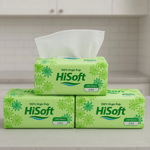 Custom Logo Bamboo Pulp Facial <b>Tissue</b> <b>Paper</b> 2 Ply 400 Pulls Soft Pack Hypoallergenic <b>Tissue</b> Supplier - Product Image 1