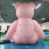 Ours rose gonflable géant de dessin animé, design personnalisé pour la décoration de fête