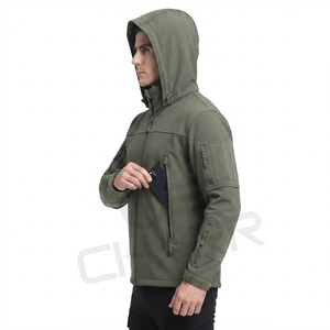 Chaquetas Tácticas de Senderismo para Hombre, Chaqueta Cortavientos con Capucha, Chaqueta Impermeable de Forro Polar Grueso, Chaqueta Softshell de Piel de Tiburón - Product Image 4