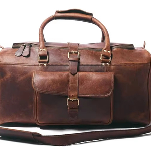 Meilleur fabricant de sacs de voyage en cuir personnalisés avec logo, sacs de voyage en cuir véritable de qualité supérieure avec logo personnalisé - Product Image 3