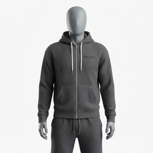 Ensemble de survêtement à capuche pour homme, confortable, imperméable, léger, pour la course à pied, la gym, l'entraînement, le jogging, la remise en forme - Product Image 1