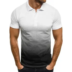 Summer Casual Men's Polo Shirt Short Sleeve Slim Stand Collar Color Polo Shirt Men's Large Size