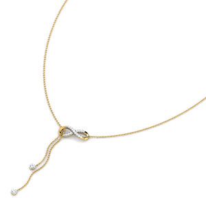 Collier en diamant avec chaîne en Y et nœud infini - Product Image 1