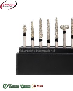 ชุดเครื่องมือทันตกรรมสเตนเลสสตีลแบบใช้มือ 10 ชิ้น ยี่ห้อ Surtechs รุ่น FG Diamond Burs FG109 สำหรับเตรียมและซ่อมแซมฟันพอร์ซเลน - Product Image 2