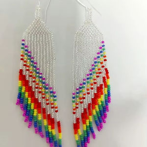 Pendientes Largos con Cuentas, Hechos a Mano, Estilo Boho Glam, para Mujer, Ideales para Eventos y Bodas - Product Image 1