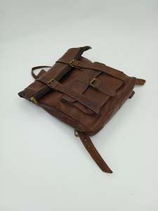 Antique Brown Leather Roll Top Backpack Mens Cowhide Travel Rucksack Laptop <b>Bag</b> Vintage Handcrafted <b>Pack</b> LTBP-0104 - Product Image 4
