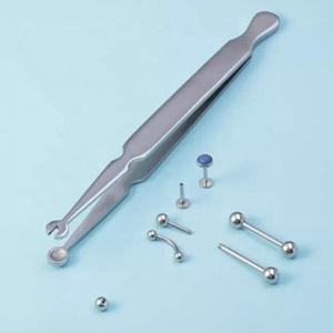 Hot Sale Stainless Steel German Bead Holding Tweezers <b>Ball</b> Holder <b>Piercing</b> Tool with Captive Jewelry Grip - Product Image 4