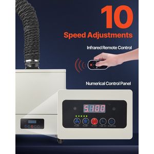 Estrattore di Fumi di Saldatura 459 M3/h con Motore Brushless da 280W, Filtri a 4 Stadi e 10 Velocità, Collettore di Polveri - Product Image 4