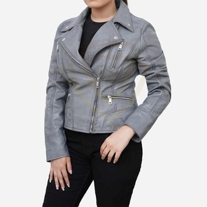 Women's Luxury Black Short Moto Biker <b>Jacket</b> XS Size Autumn Season Sheep Skin <b>Suede</b> <b>Leather</b> Biker <b>Jacket</b> - Product Image 6