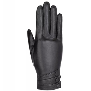 Guantes de Cuero hasta la Muñeca, Negros Lisos, Térmicos, Sin Forro, con Pantalla Táctil, Ecológicos, Transpirables, para Uso Diario, Cálidos para el Invierno - Product Image 4