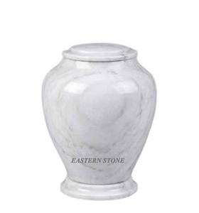 Urne funéraire en marbre sculpté, urne commémorative intemporelle pour cendres de crémation pour restes humains adultes, urne en marbre sur mesure en gros - Product Image 3