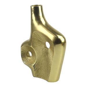 Jarrón de Flores Artesanal de Aluminio Dorado, Adorno Decorativo Hecho a Mano para Elevar la Decoración Moderna del Hogar - Product Image 5