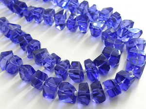 Perles en vrac de quartz tanzanite bleu, facettées et hydro-gamblées, 10-8mm, en verre soufflé, pour la fabrication de bijoux - Product Image 1