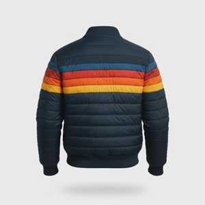 Handmade Unisex Bomber Puffer Jacket-<b>Canvas</b> Waterproof Windproof Plus Size Winter Streetwear - Product Image 2