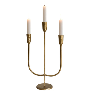 Modern Gold 2-Arm Taper Candle Holder Minimalist Metal Candelabra for Wedding Centerpiece Luxury Dining Table Decor Centerpiece - Product Image 3