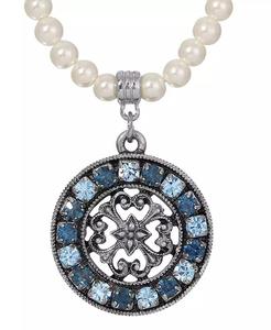 Collana con ciondolo rotondo in cristallo di perle finte |   2028 - Product Image 2