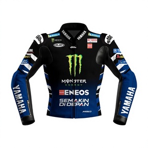 Blouson de moto en cuir Fabio Quartararo MotoCP pour homme 2026 avec protection dorsale homologuée CE - Product Image 1