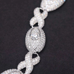 Elegante Pulsera de Plata 925 con Diamantes de Corte Marquesa, Diamantes Cultivados en Laboratorio, Certificados por IGI, Joyería de Boda para Mujer - Product Image 3