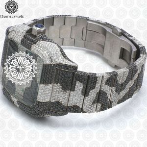 Charm Jewells Stainless Steel <b>Diamond</b> <b>Watch</b> Square Analog Dial Sapphire Crystal Luxury Fashion Unisex 38mm - Product Image 4