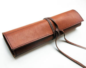 Bolsa Portacuchillos de Cuero Genuino al por Mayor OEM/ODM, Estuche de Almacenamiento con 4 Ranuras, Bolsa Profesional para Herramientas de Cocina, Resistente al Agua - Product Image 4