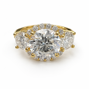 Anillo de Compromiso de Lujo de Plata de Ley 925 Chapado en Oro de 18k/Chapado en Rodio con Moissanita Creada en Laboratorio, Anillo de Boda Ovalado Unisex - Product Image 1