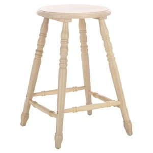 Tabouret de comptoir en pin blanchi avec siège rembourré - Vente en gros - Product Image 6