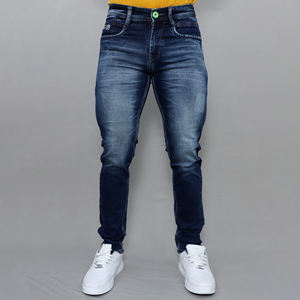 Jeans pour hommes Gex de qualité supérieure, best-seller, taille mi-haute, extensibles, bleu foncé - Product Image 1