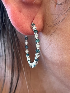 Boucles d'oreilles créoles de luxe en argent sterling 925 plaqué or 18 carats avec diamants taille brillant, style vintage, pour femme, idéales pour les fêtes et les anniversaires - Product Image 2