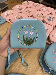Hand Embroidered Linen Bag With Embroidery Different Colors Linen <b>Backpack</b> 100% Soft Washed Linen OEM Made in Vietnam - Product Image 6