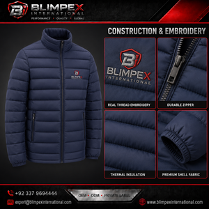 Hot Selling OEM Custom Logo Mens Quilted Puffer <b>Jacket</b> <b>Lightweight</b> Warm Stand Collar Winter Outerwear with Zipper Pockets - Product Image 2
