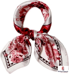 High Quality Printed Short <b>Scarf</b> Fabric Custom Logo OEM ODM White Label Textile Manufacturer Export Factory Supplier - Product Image 4