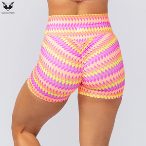 Fiesta Print Workout Yoga Shorts For Women Flexible Soft Touch Women Scrunch Butt Lifting <b>Booty</b> Workout Seamless Gym Shorts - Product Image 2