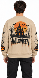 Sudadera de Halloween con estampado gótico de esqueleto, cuello redondo, manga larga, estilo oversize, unisex, ropa urbana, otoño invierno, venta al por mayor - Product Image 5