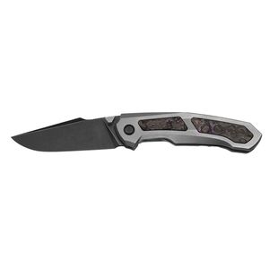 Cuchillos Plegables Compactos de Uso General con Hoja Ancha Satinada y Mango Texturizado con Lazo de Cordón Negro para Senderismo y Camping - Product Image 1