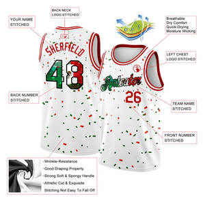 Maillots de basket-ball en mesh Elite 100% polyester, cousus, pour équipes américaines, fabriqués aux États-Unis, séchage rapide, uniformes d'équipe - Product Image 2