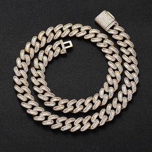 Collier chaîne cubaine en argent 925 avec diamants de laboratoire, plaqué or, style hip-hop, bijou de luxe pour homme - Product Image 3